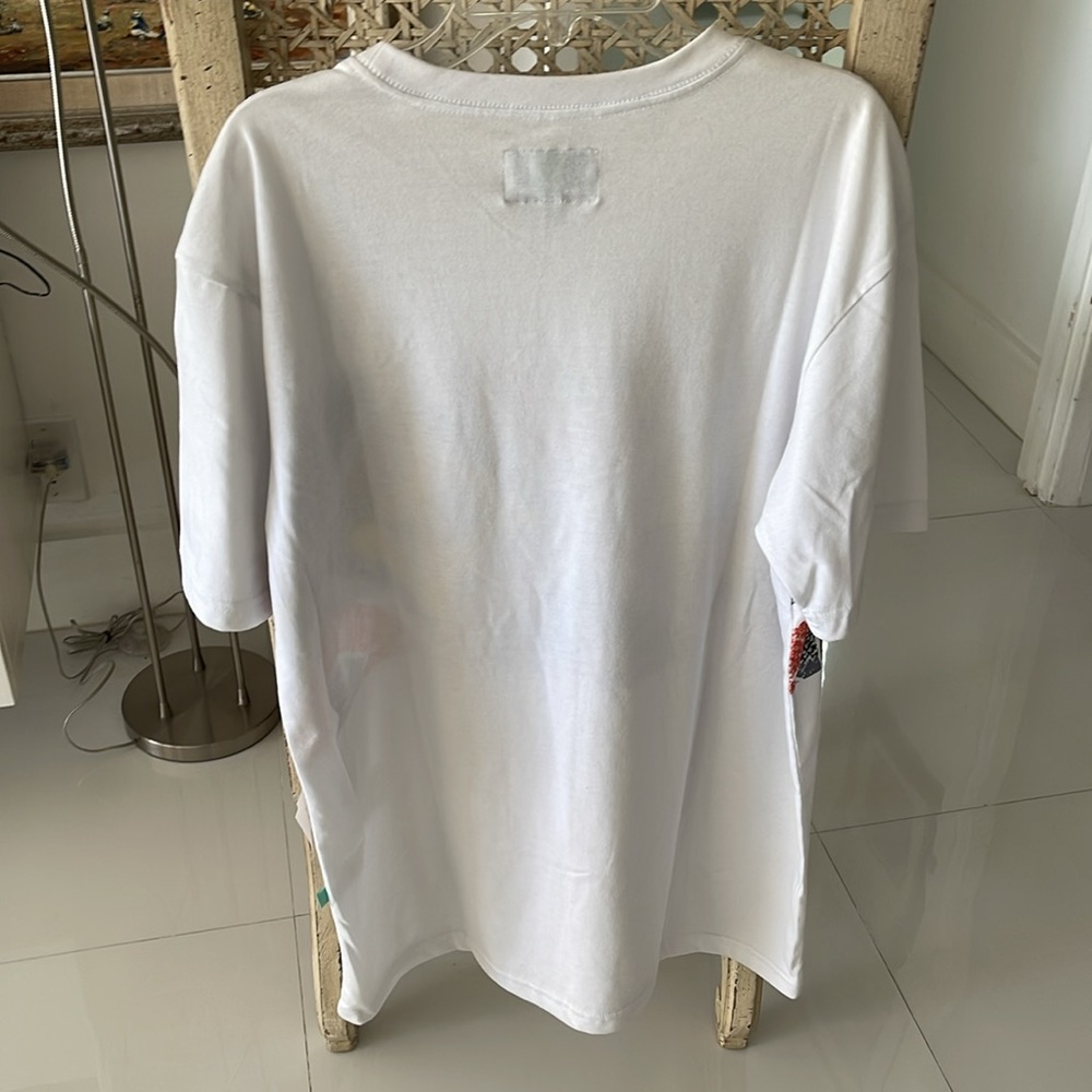 Vissla White/Gray/Orange/Yellow Print Short Sleeve Mens Tee Shirt - Picture 4 of 5